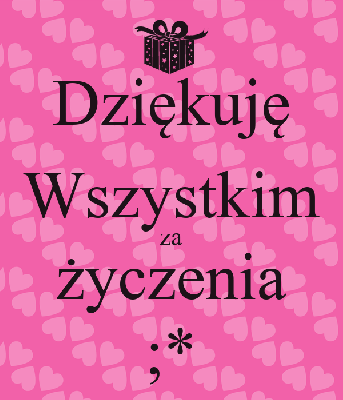 Serduszkowa kartka dziękuję za życzenia